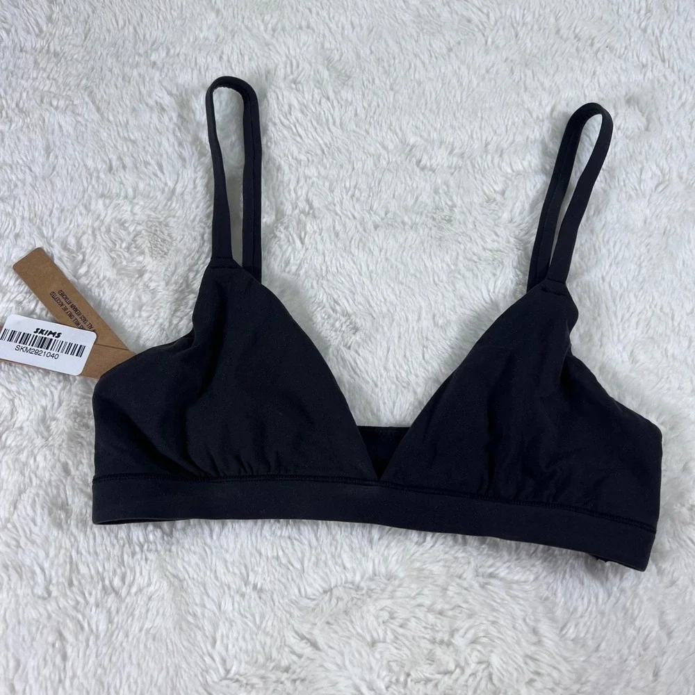 SKIMS Womens Fits Everybody Triangle Bralette Onyx Black BR-TRI-9200 Size XS NWT - Picture 4 of 10